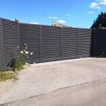 Dvoriščna vrata antracit z ograjo