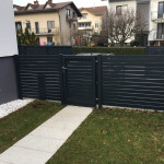 Dvoriščna vrata antracit z ograjo